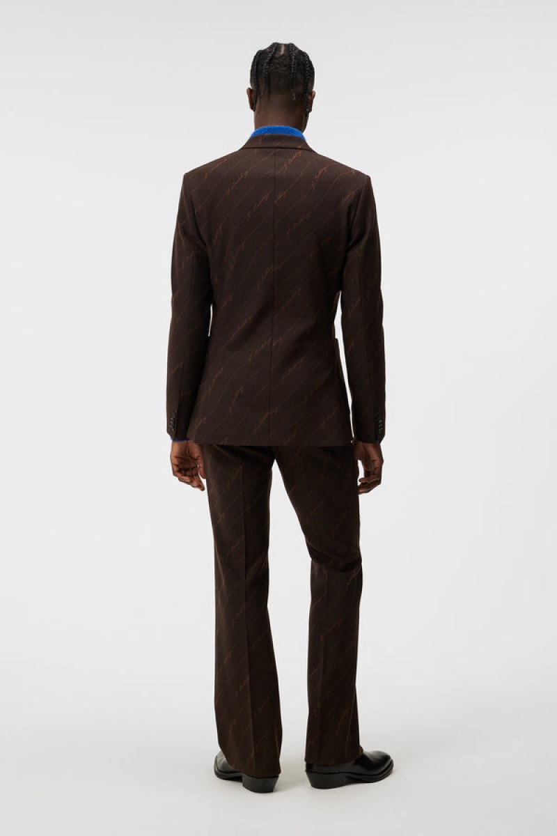 Delicioso Jlindeberg Dries Brown Stripe Blazer | SN-JL575034