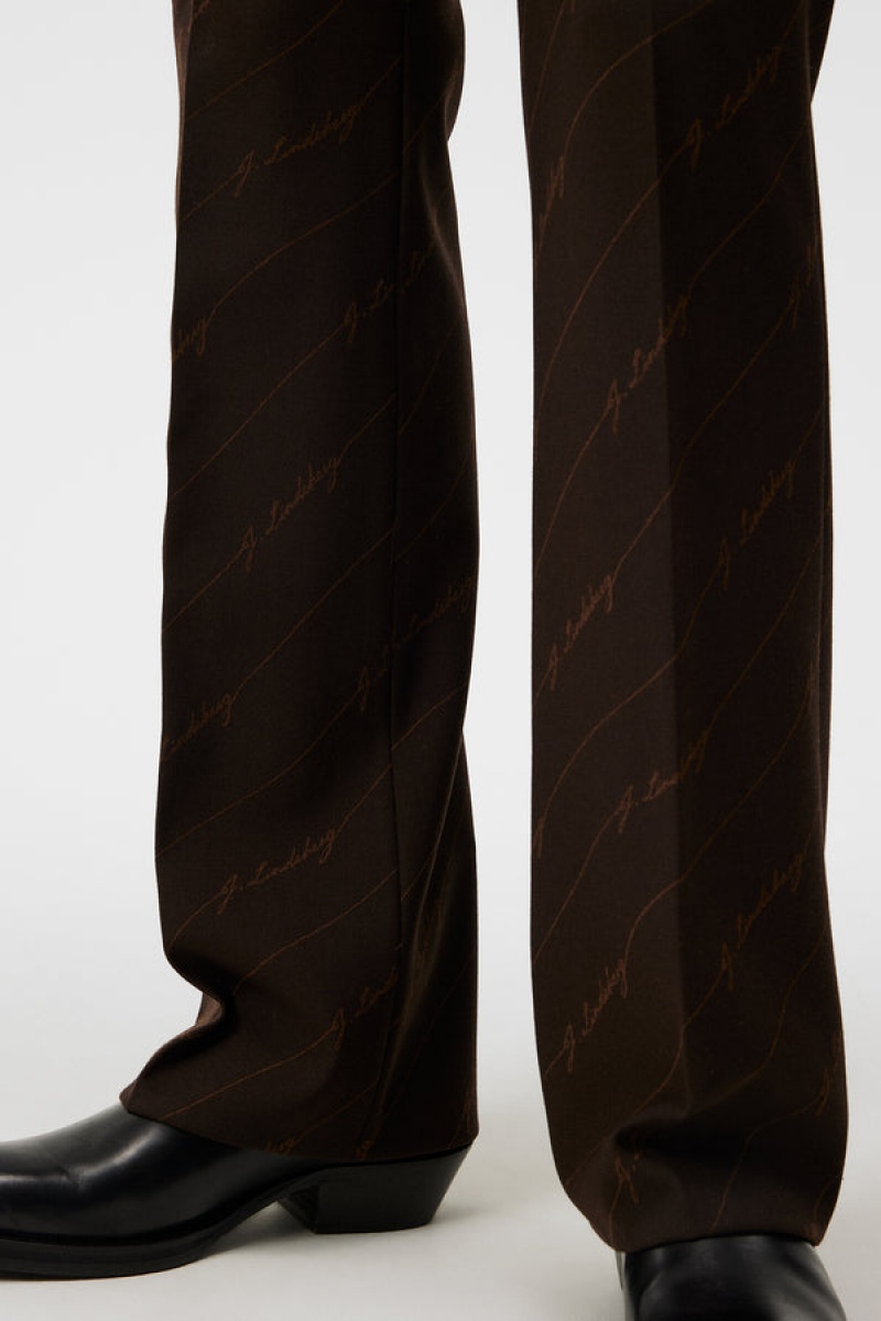 Delicioso Jlindeberg Gomor Brown Stripe Pants | SN-JL575035