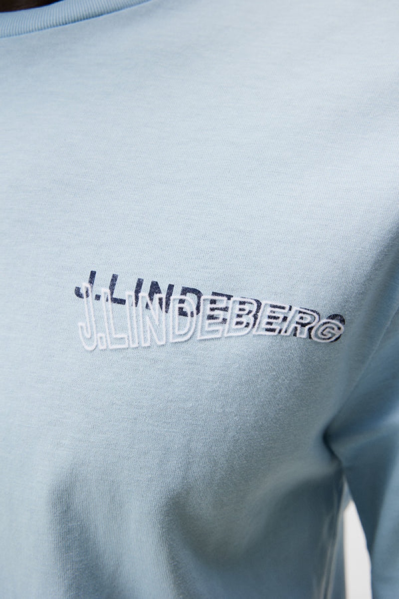 Dream Blue Jlindeberg Dale Seasonal Print T-shirt | SN-JL574840