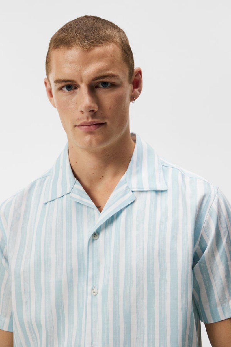 Dream Blue Jlindeberg Elio Painted Stripe Shirt | SN-JL574986