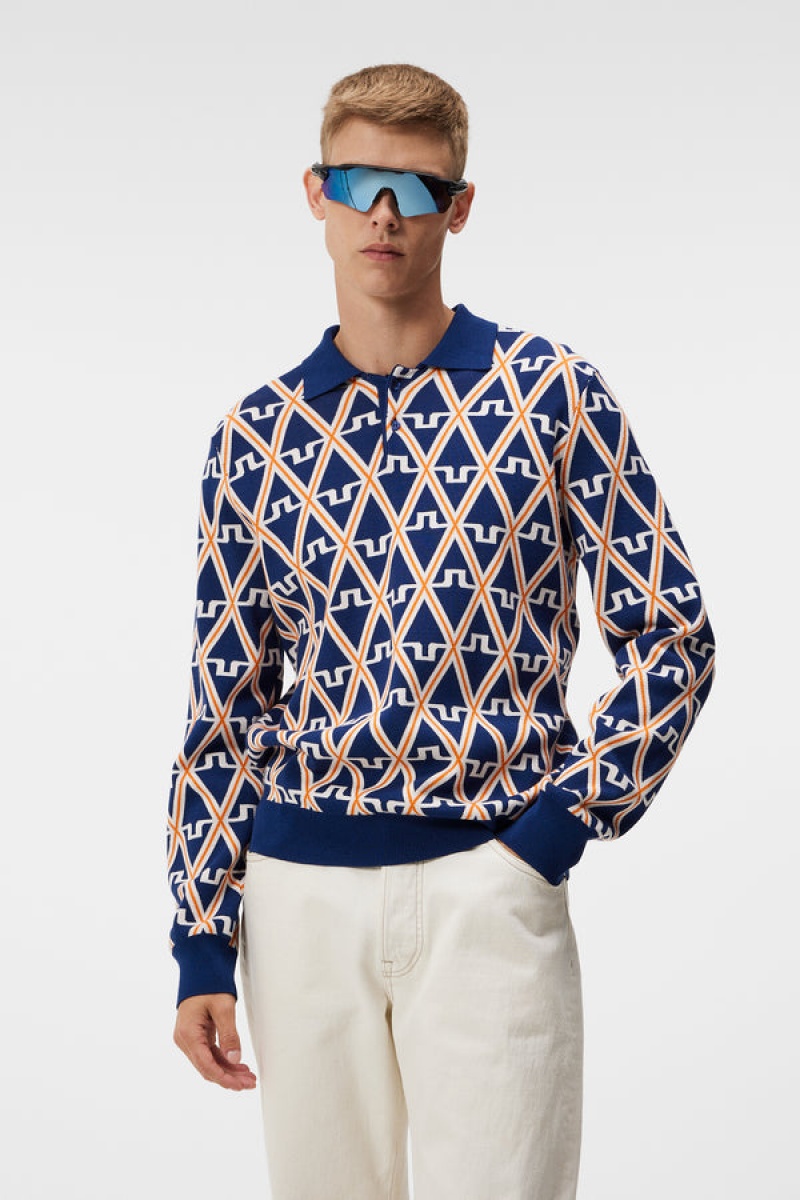 Estate Blue Diamond Jlindeberg Benny Knitted Shirt | SN-JL574673