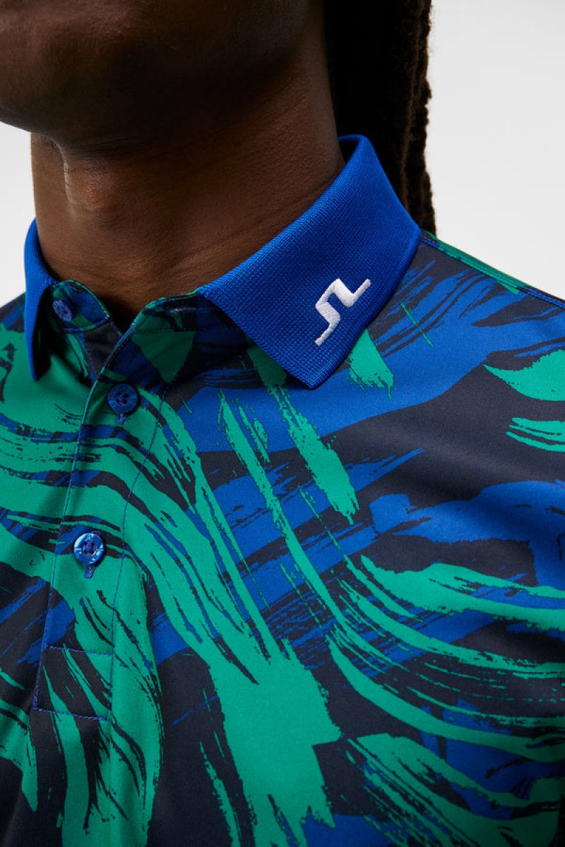 Estate Blue Diamond Jlindeberg KV Print Polo | SN-JL574495