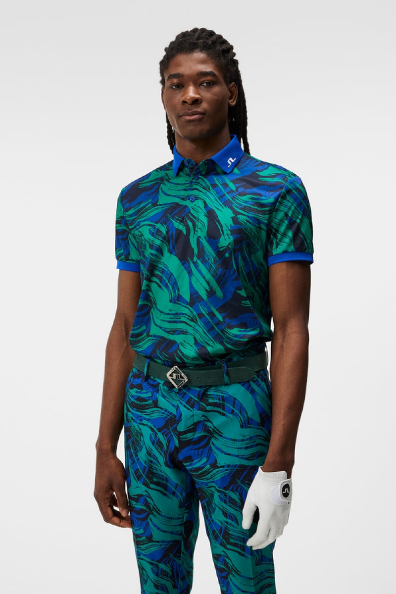 Estate Blue Diamond Jlindeberg KV Print Polo | SN-JL574495