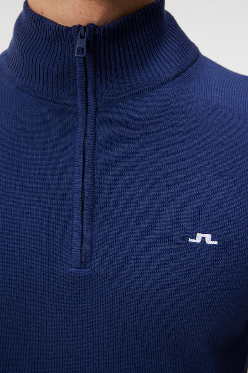 Estate Blue Jlindeberg Kian Zipped Sweater | SN-JL574640