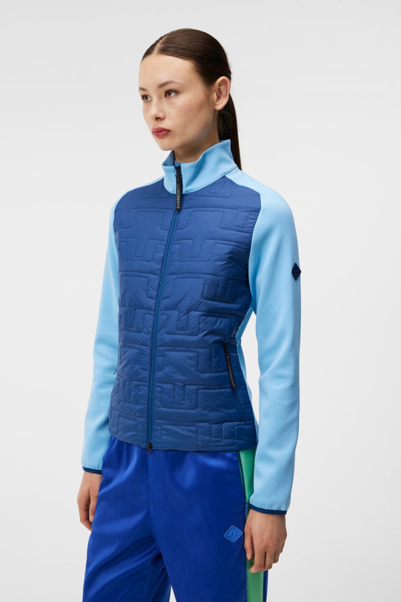 Estate Blue Jlindeberg Quilt Hybrid Jacket | SN-JL575379