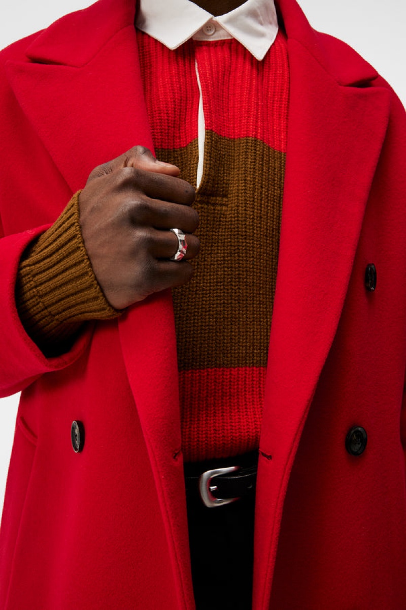 Fiery Red Jlindeberg Willy Wool Coat | SN-JL574823