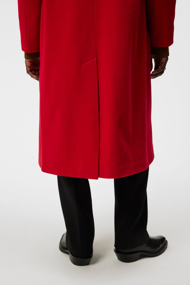 Fiery Red Jlindeberg Willy Wool Coat | SN-JL574823