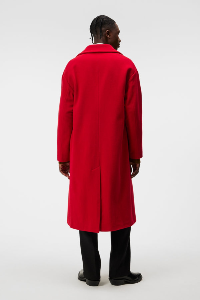 Fiery Red Jlindeberg Willy Wool Coat | SN-JL574823