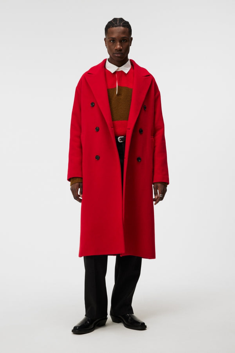 Fiery Red Jlindeberg Willy Wool Coat | SN-JL574823