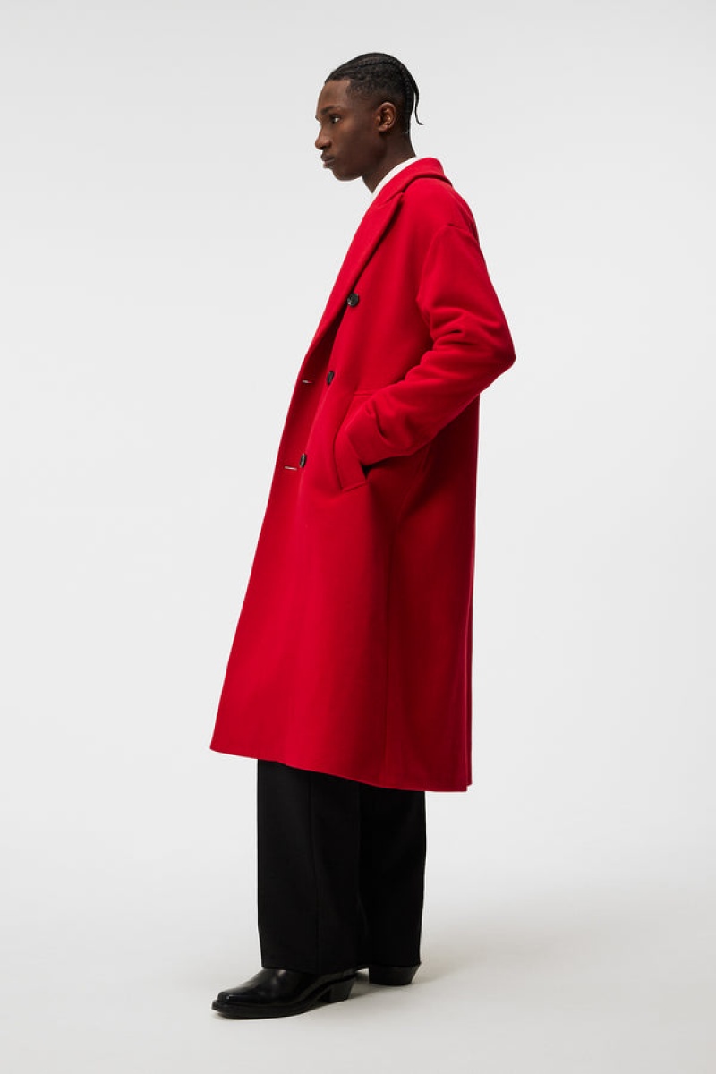 Fiery Red Jlindeberg Willy Wool Coat | SN-JL574823