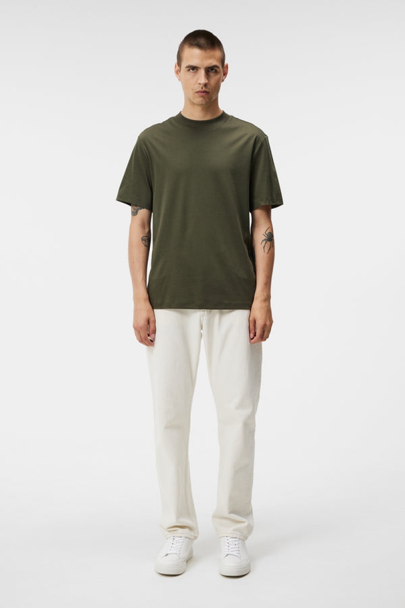 Forest Green Jlindeberg Ace Mock Neck T-shirt | SN-JL574841