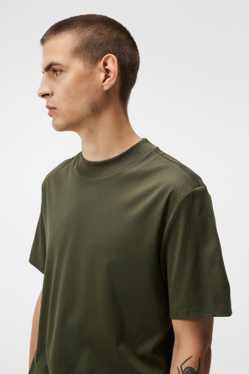 Forest Green Jlindeberg Ace Mock Neck T-shirt | SN-JL574841