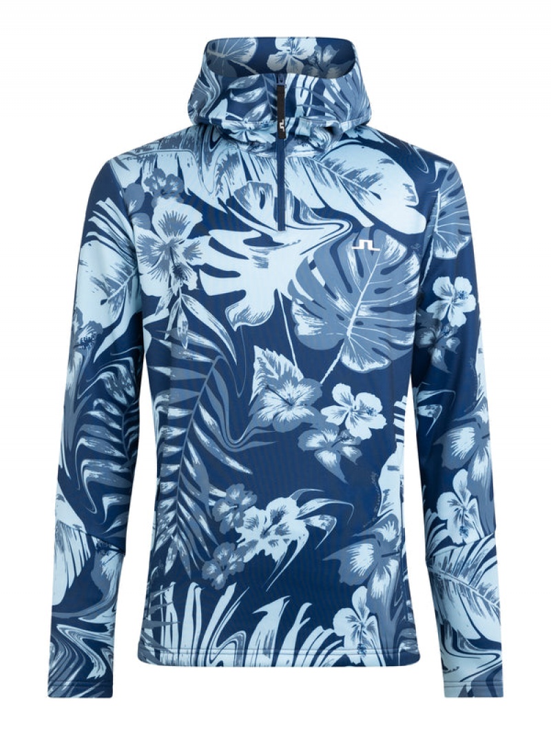 Hibiscus Blue Jlindeberg Aerial Print Quater Hood | SN-JL574596