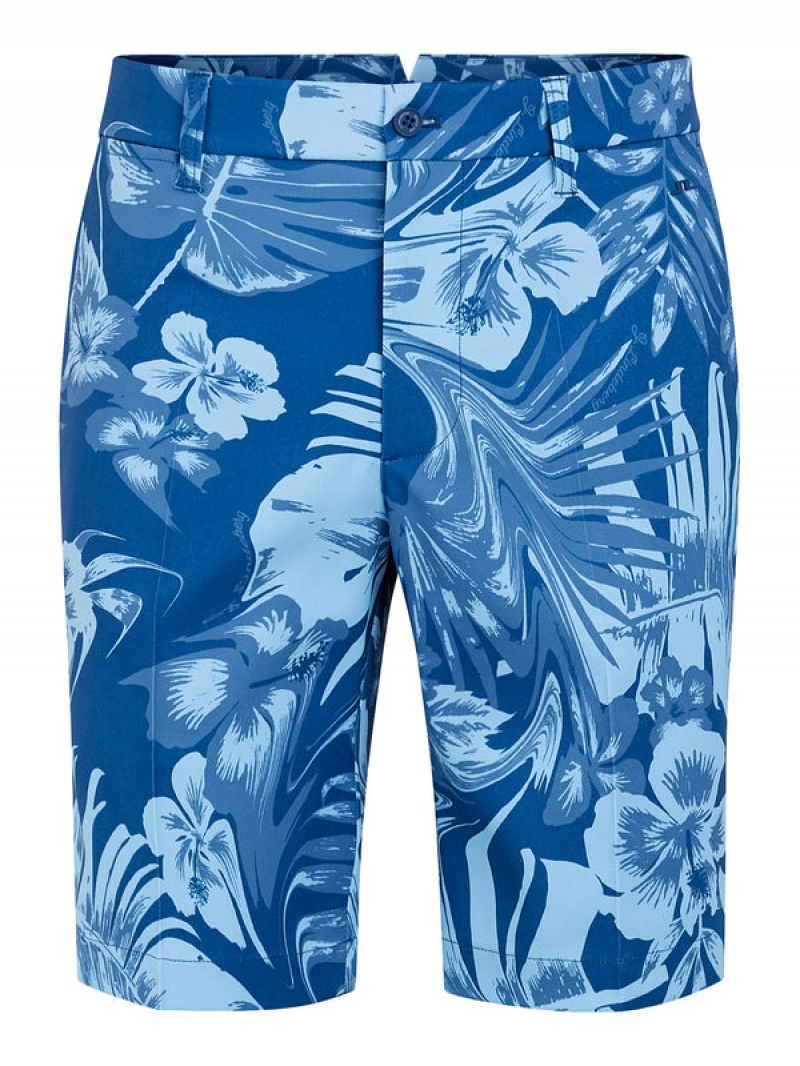 Hibiscus Blue Jlindeberg Eloy Print Shorts | SN-JL574582