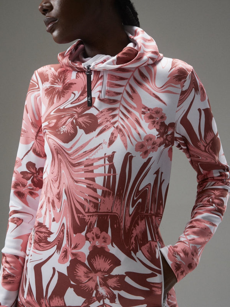 Hibiscus Pink Jlindeberg Aerial Print Quarter Hood | SN-JL575289