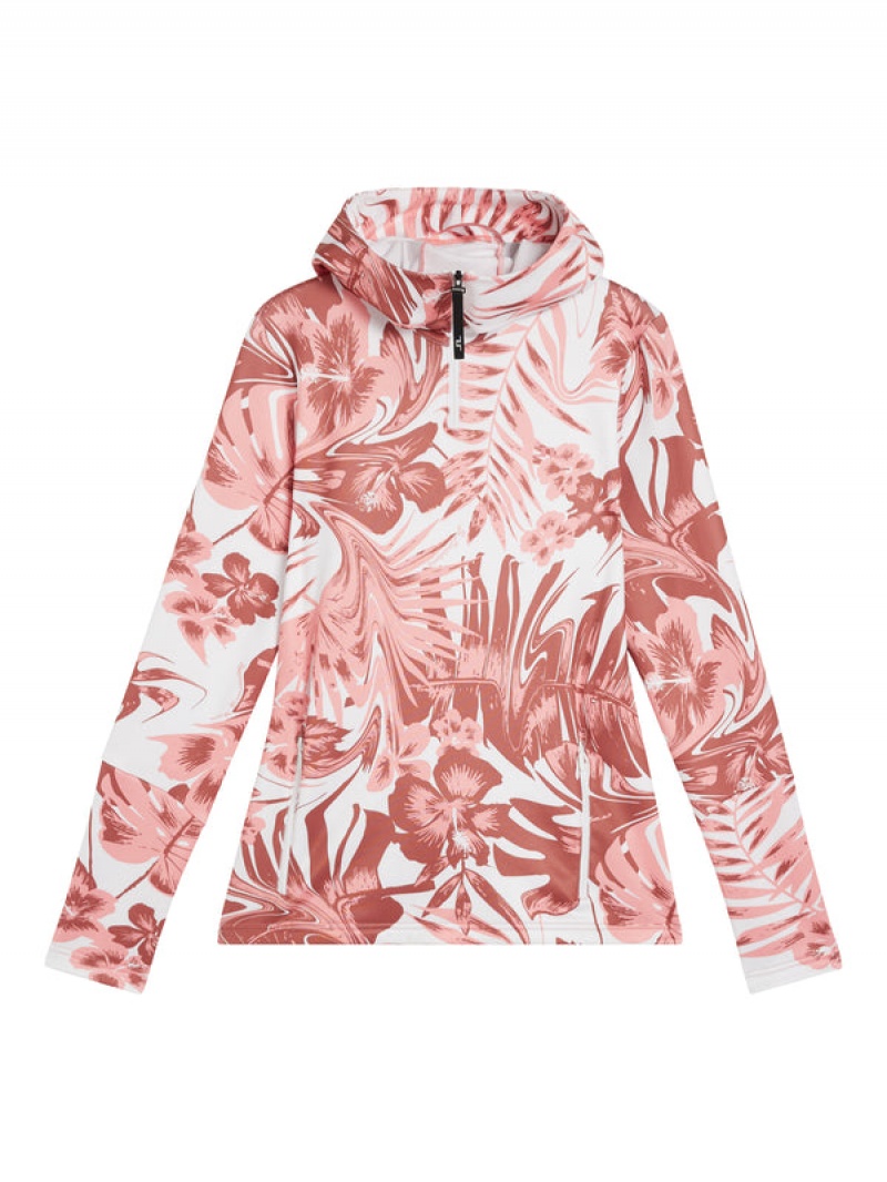 Hibiscus Pink Jlindeberg Aerial Print Quarter Hood | SN-JL575289