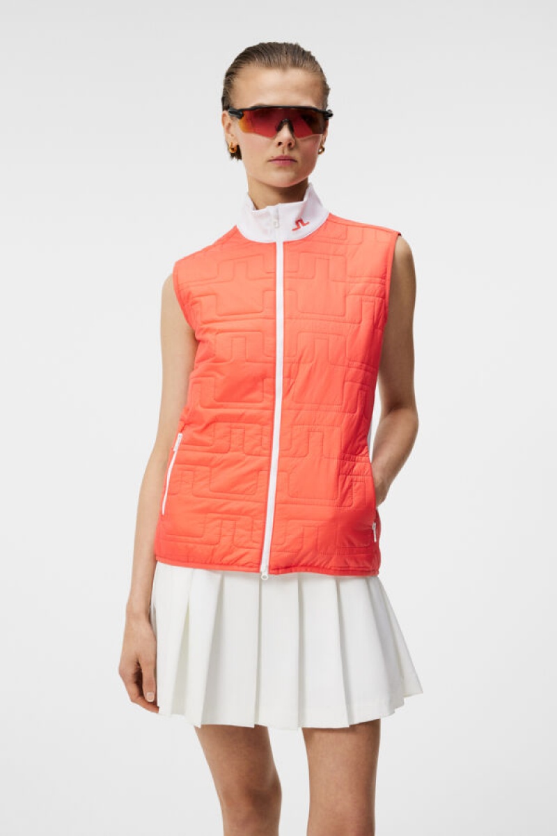 Hot Coral Jlindeberg Stefania Hybrid Vest | SN-JL575390