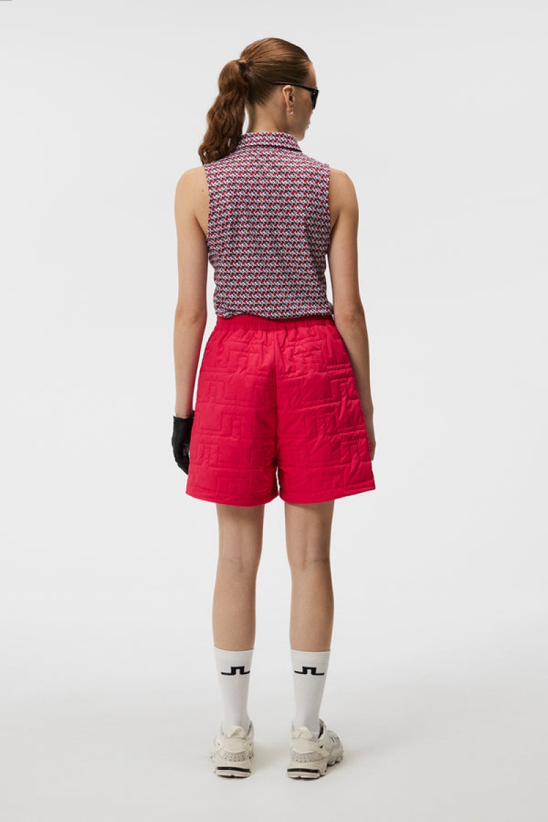 JL Micro Bridge Rose Red Jlindeberg Dena Print Polo | SN-JL575143