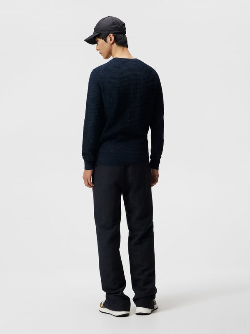 JL Navy Jlindeberg Arthur Organic Cotton Sweater | SN-JL574865