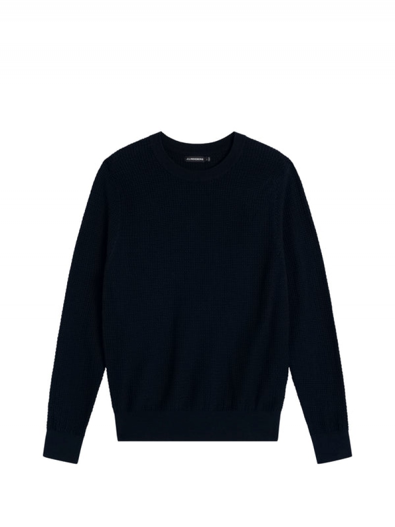 JL Navy Jlindeberg Arthur Organic Cotton Sweater | SN-JL574865