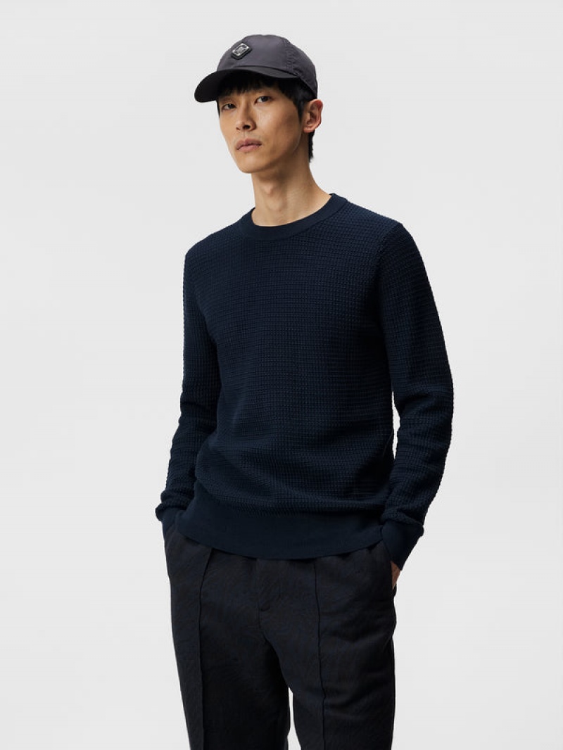 JL Navy Jlindeberg Arthur Organic Cotton Sweater | SN-JL574865