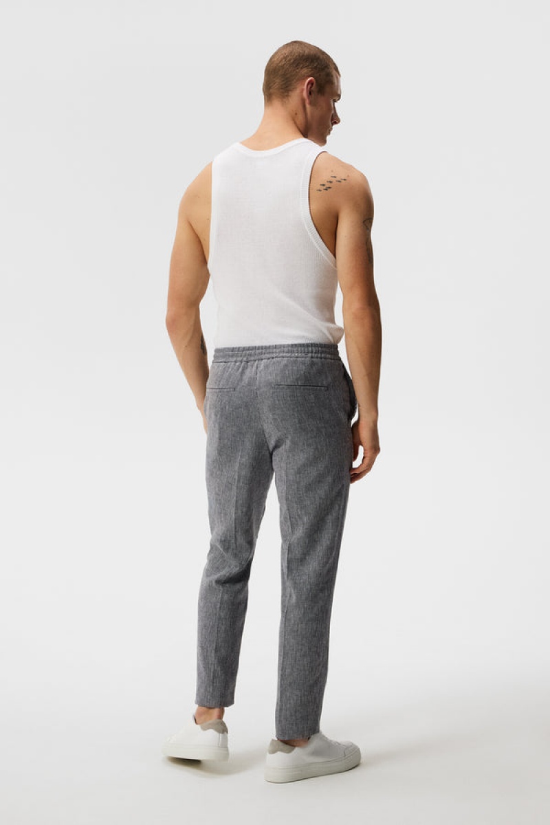 JL Navy Jlindeberg Baron Linen Structure Pants | SN-JL574957