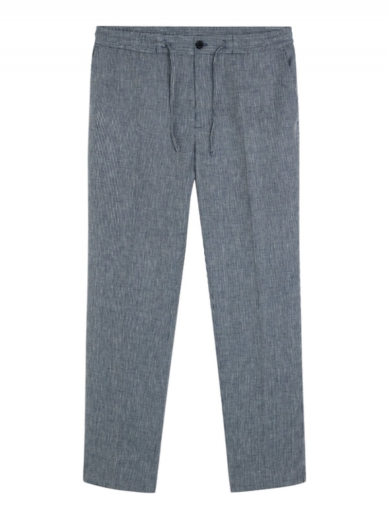 JL Navy Jlindeberg Baron Linen Structure Pants | SN-JL574957