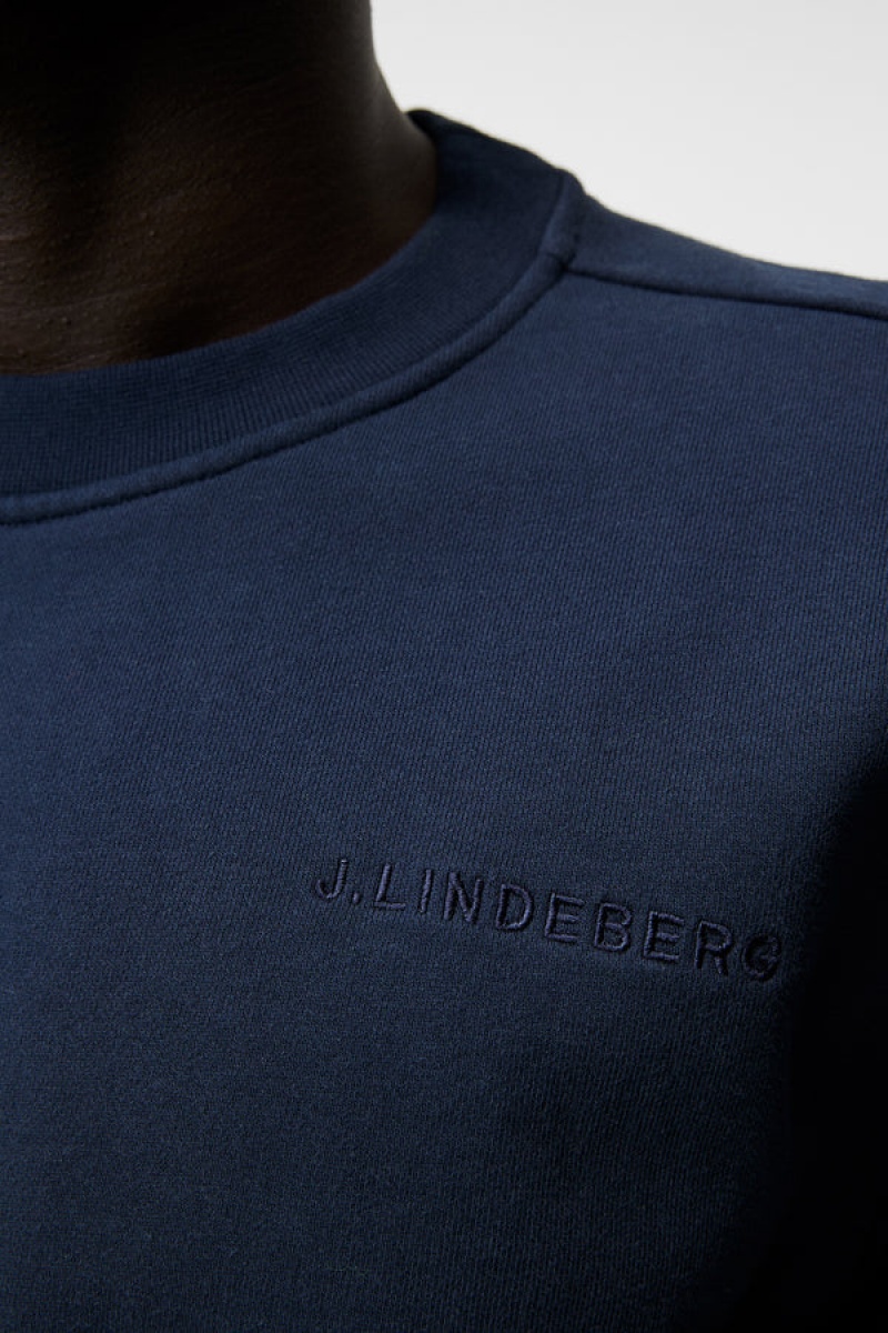 JL Navy Jlindeberg Chip Crew Neck Sweatshirt | SN-JL574862