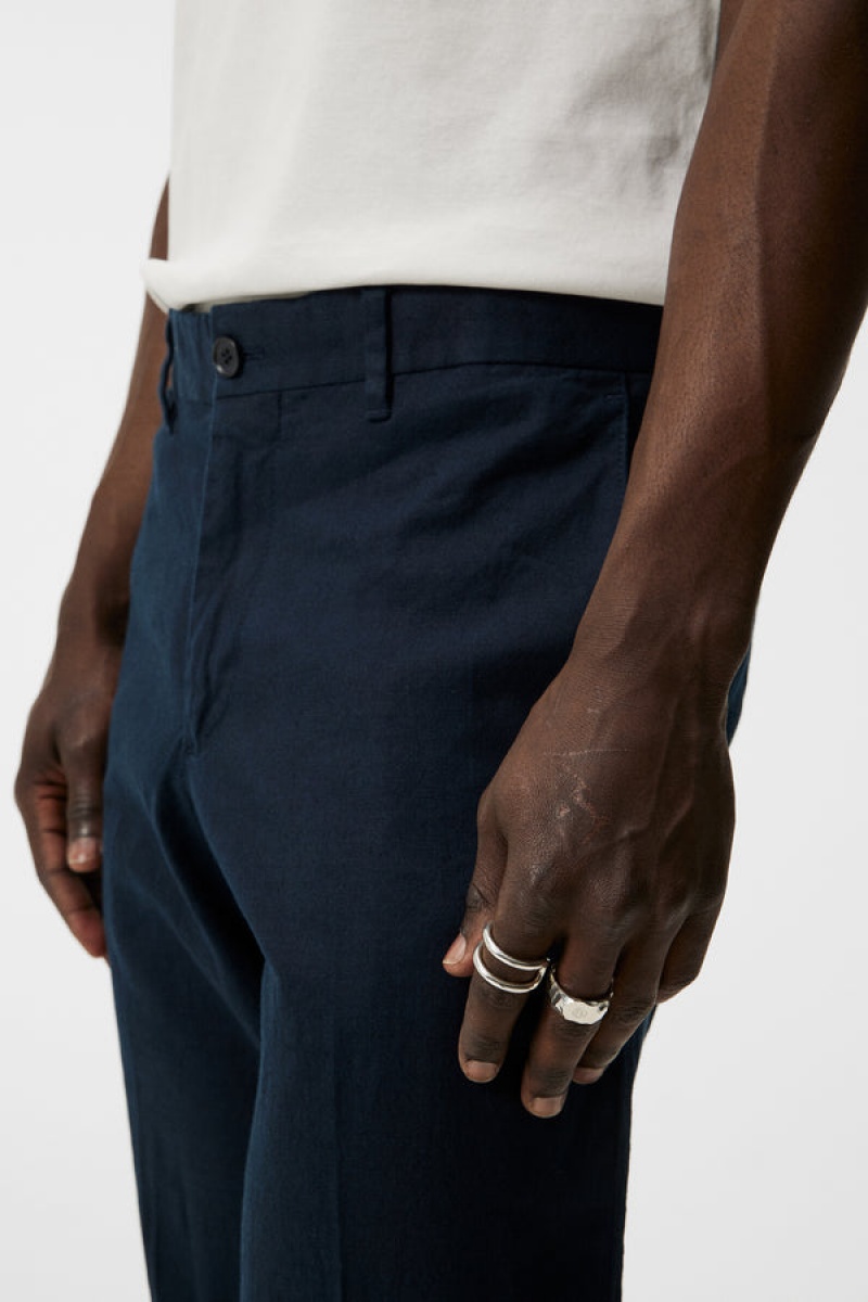 JL Navy Jlindeberg Grant Linen Stretch Pants | SN-JL574945