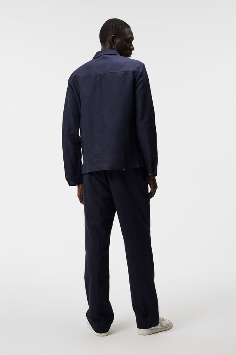 JL Navy Jlindeberg Jackson Tencel Linen Jacket | SN-JL575015