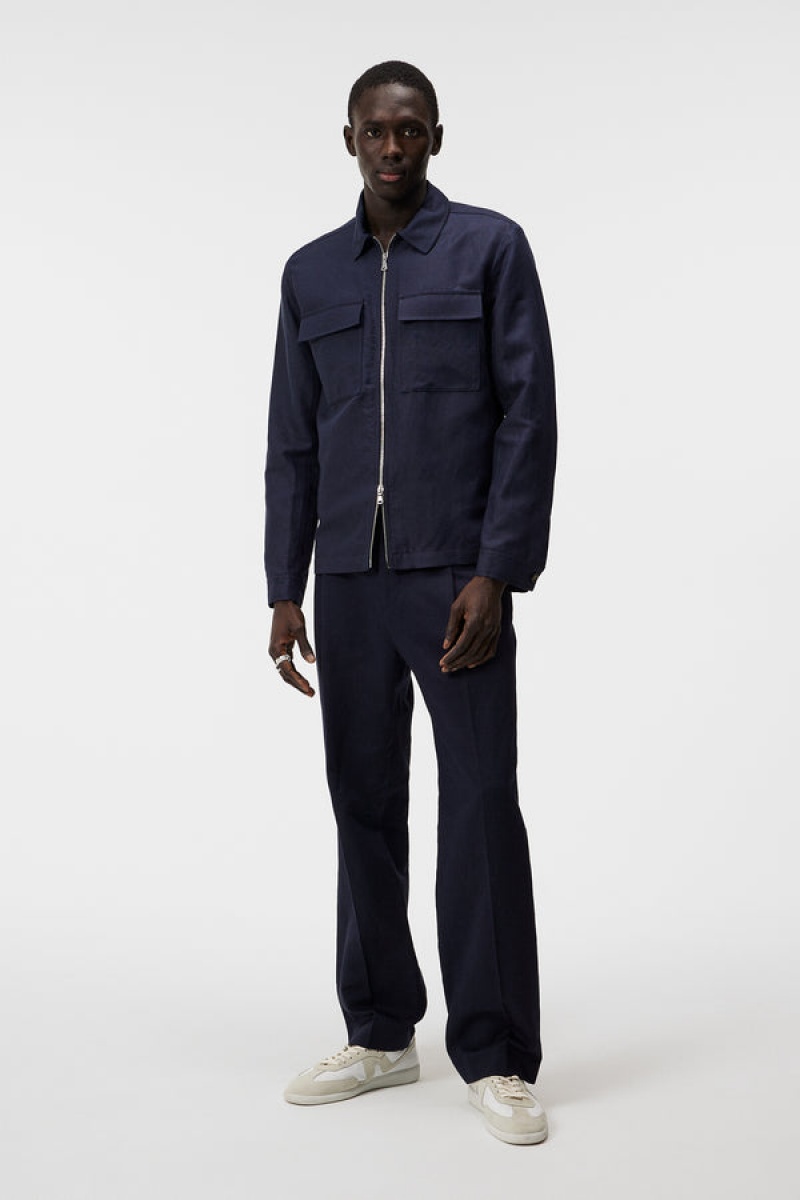 JL Navy Jlindeberg Jackson Tencel Linen Jacket | SN-JL575015