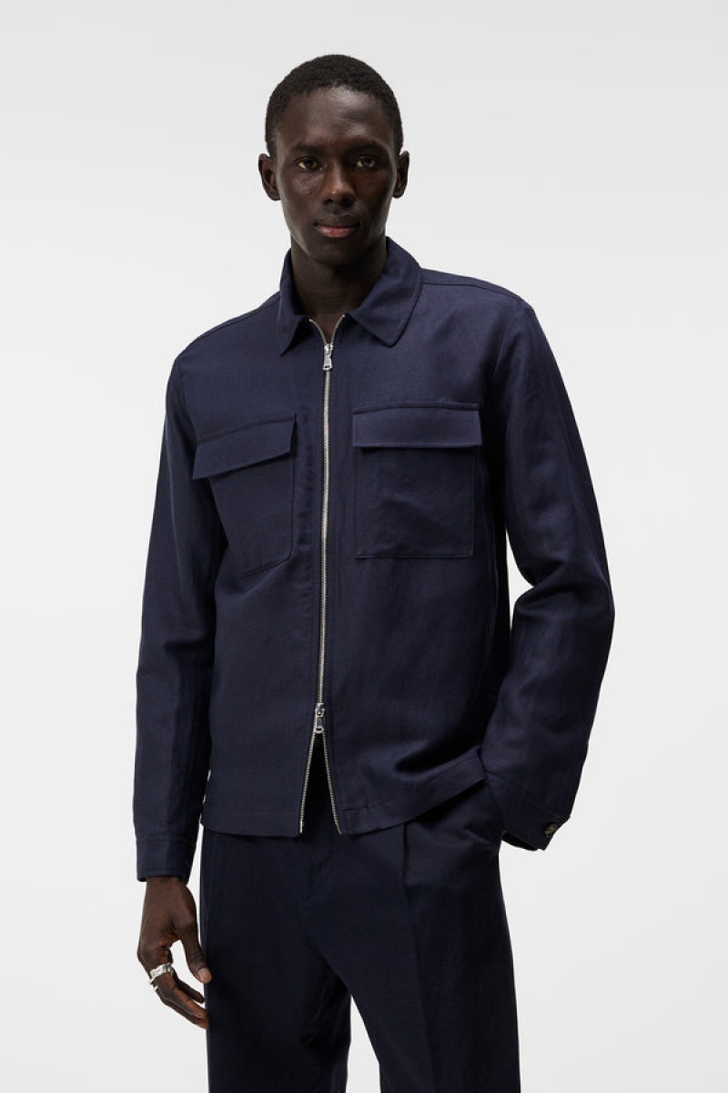 JL Navy Jlindeberg Jackson Tencel Linen Jacket | SN-JL575015