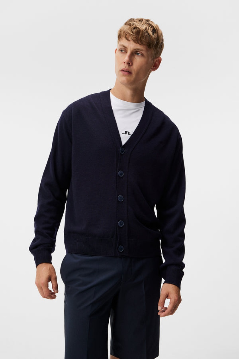 JL Navy Jlindeberg Lucas Knitted Cardigan | SN-JL574642