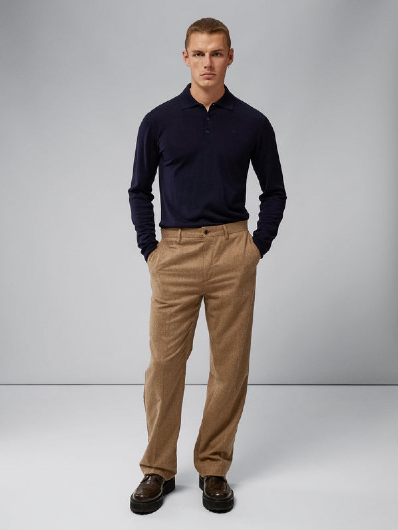 JL Navy Jlindeberg Noel Light Merino Polo | SN-JL574858