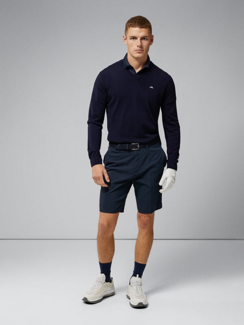 JL Navy Jlindeberg Vent Slim Golf Shorts | SN-JL574581