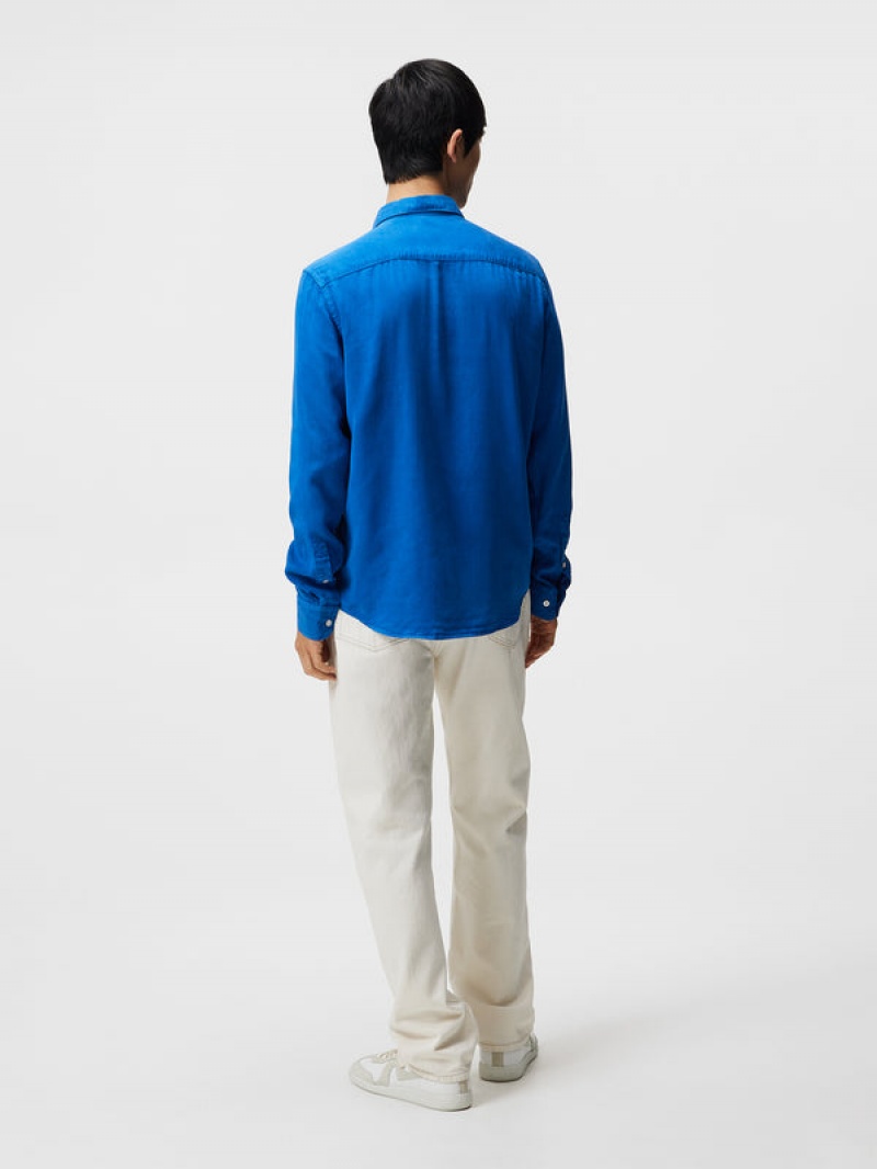 Lapis Blue Jlindeberg Comfort Tencel Slim Shirt | SN-JL574973