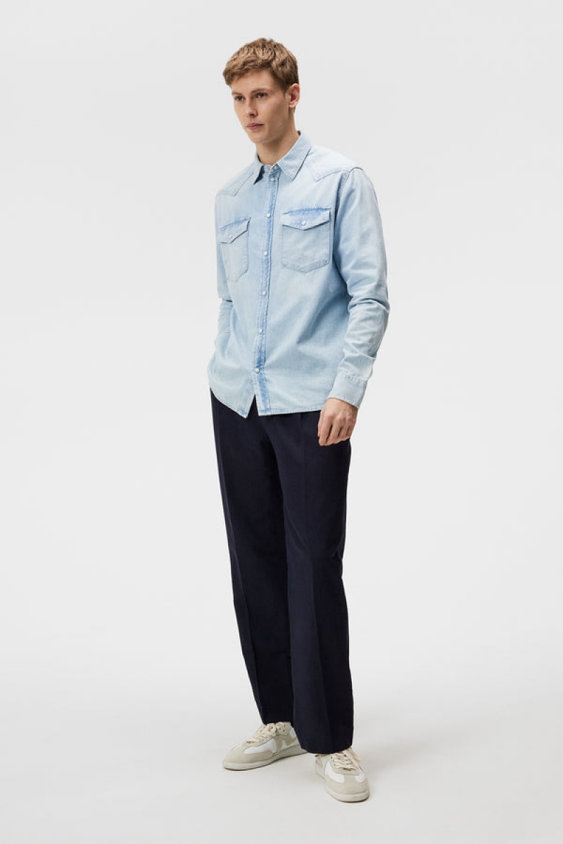 Light Blue Jlindeberg Carson Denim Shirt | SN-JL574971