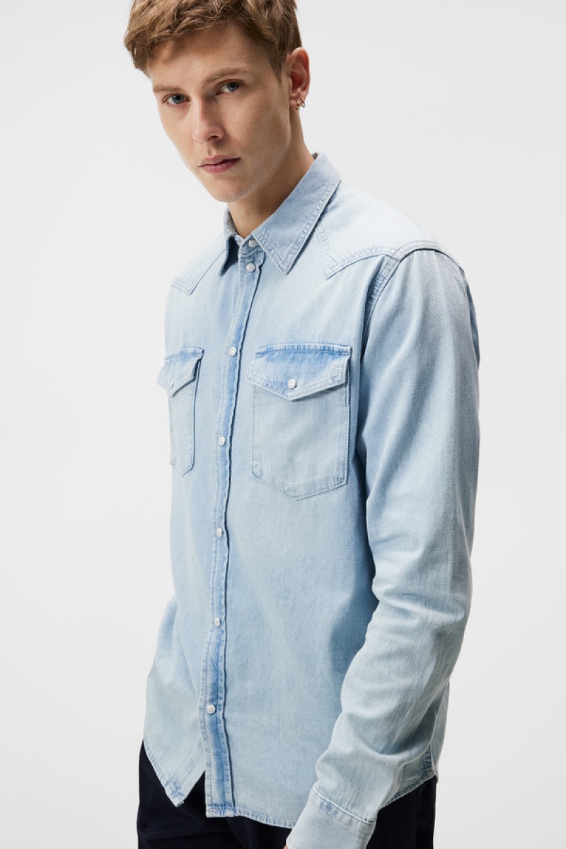 Light Blue Jlindeberg Carson Denim Shirt | SN-JL574971