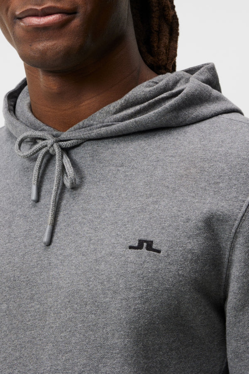 Mid Grey Melange Jlindeberg Cal Sweat Hoodie | SN-JL574855