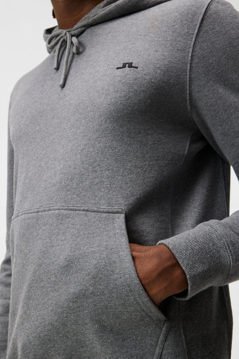 Mid Grey Melange Jlindeberg Cal Sweat Hoodie | SN-JL574855