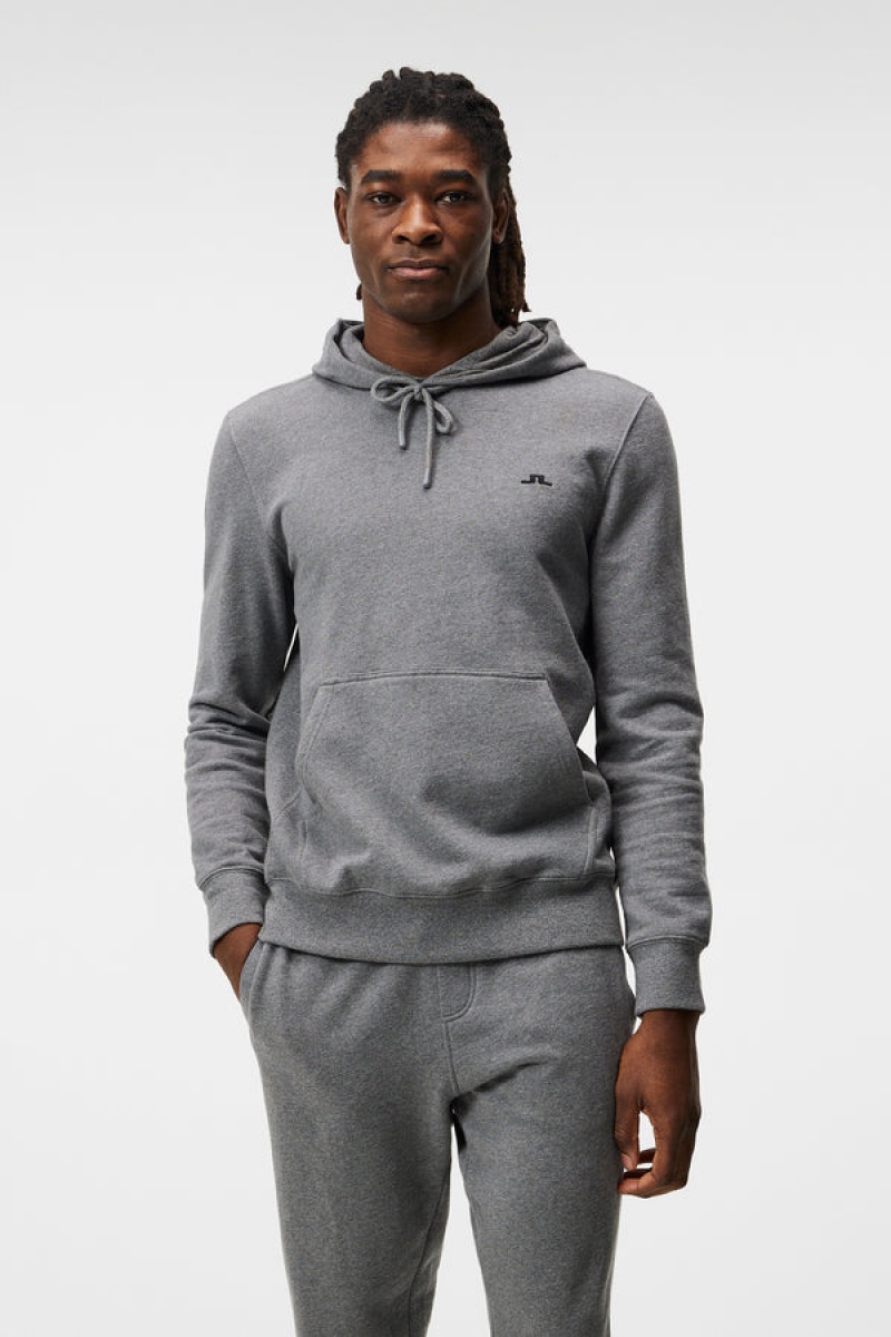 Mid Grey Melange Jlindeberg Cal Sweat Hoodie | SN-JL574855