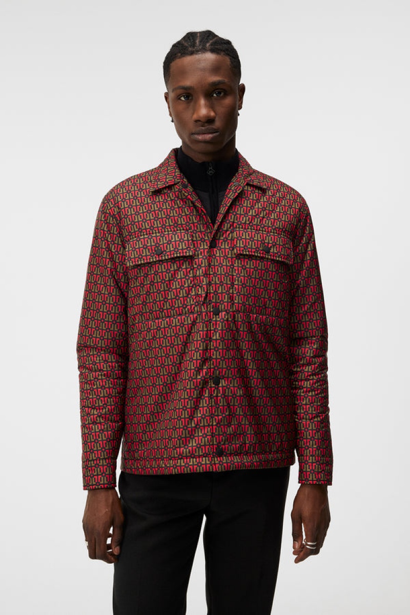 Monk Geo Black Jlindeberg Nile Padded Print Overshirt | SN-JL574998