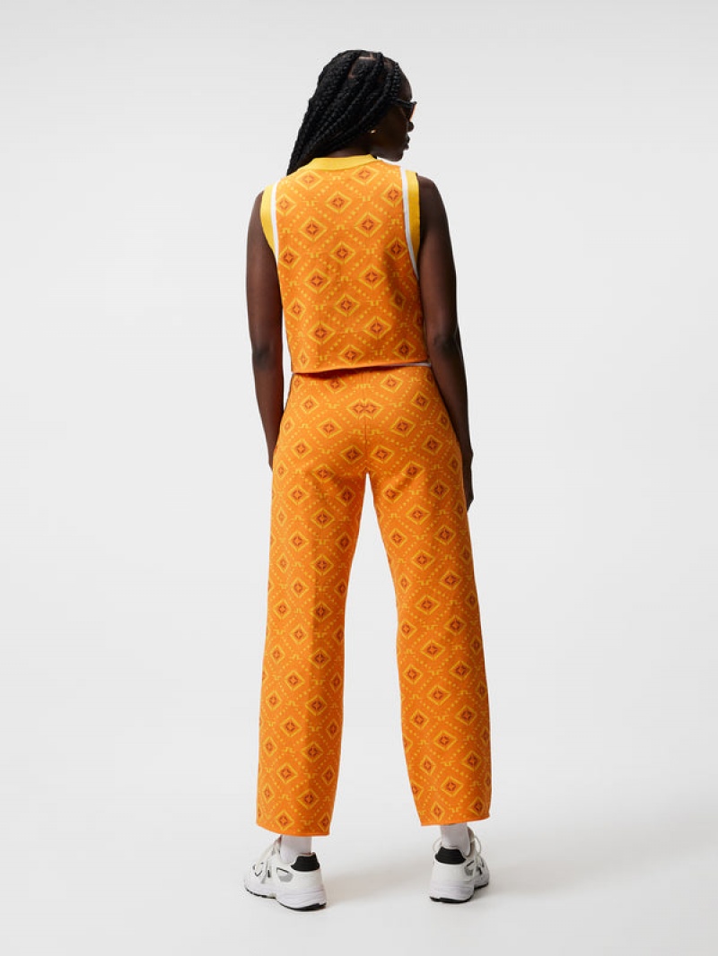 Orange Diamond Logo Jlindeberg Emmie Knitted Pant | SN-JL575251