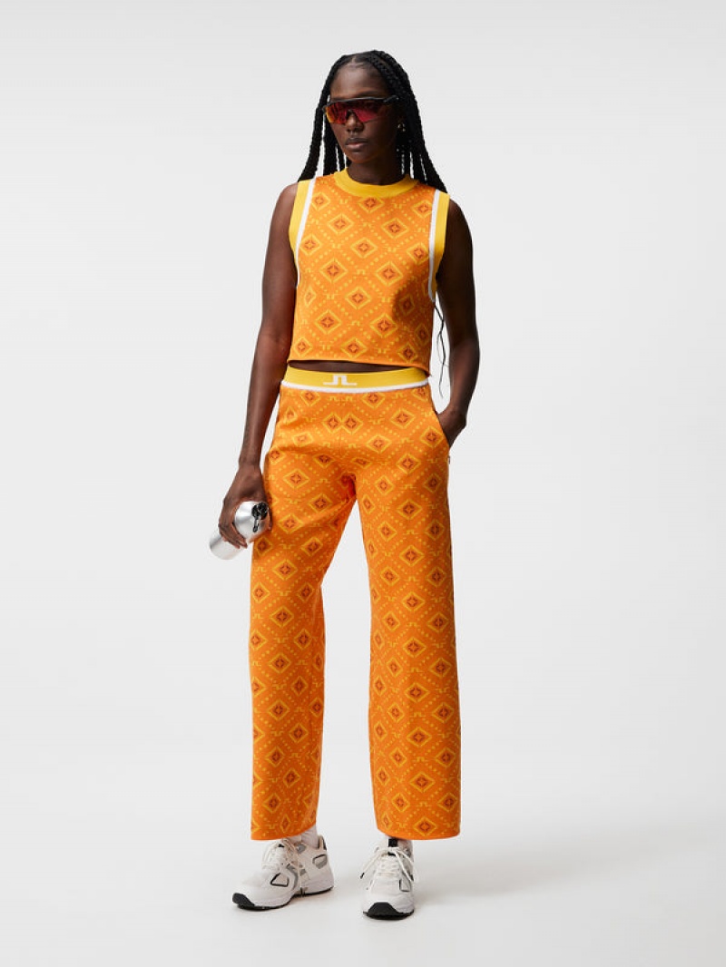 Orange Diamond Logo Jlindeberg Emmie Knitted Pant | SN-JL575251