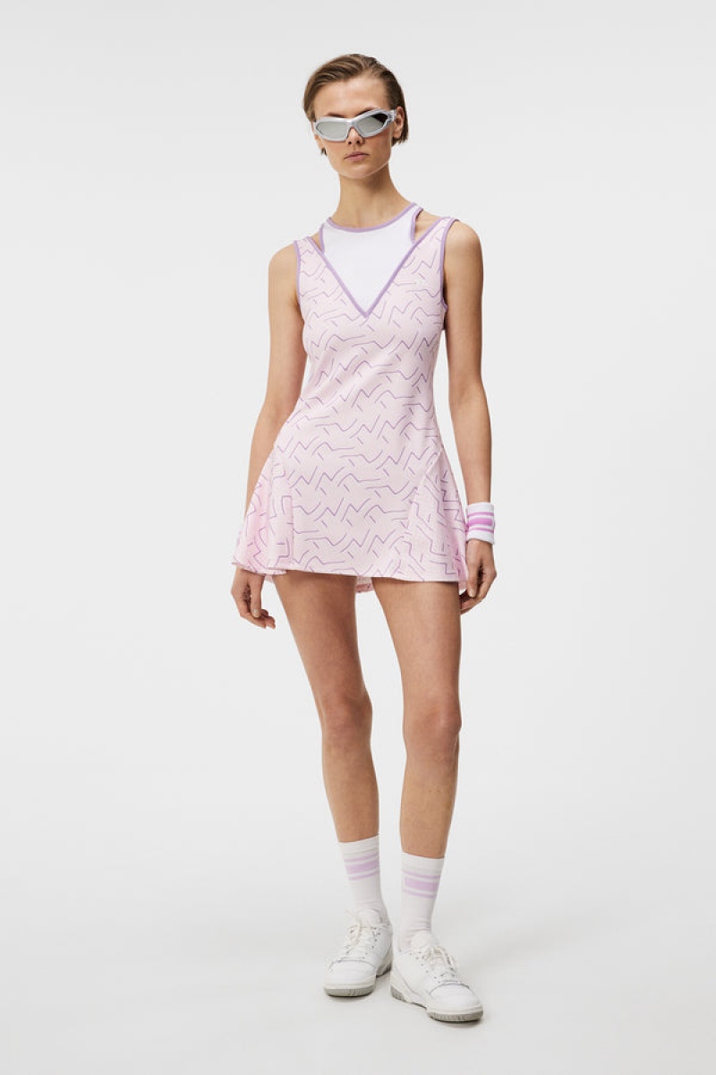 Outline Bridge Wave Pink Jlindeberg Matilda Print Dress | SN-JL575239