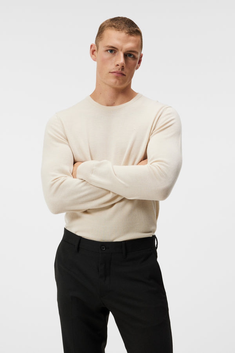 Oyster Gray Jlindeberg Lyle Merino Sweater | SN-JL574890