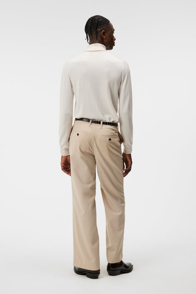 Oyster Gray Jlindeberg Sonny Wide Wool Pants | SN-JL574966