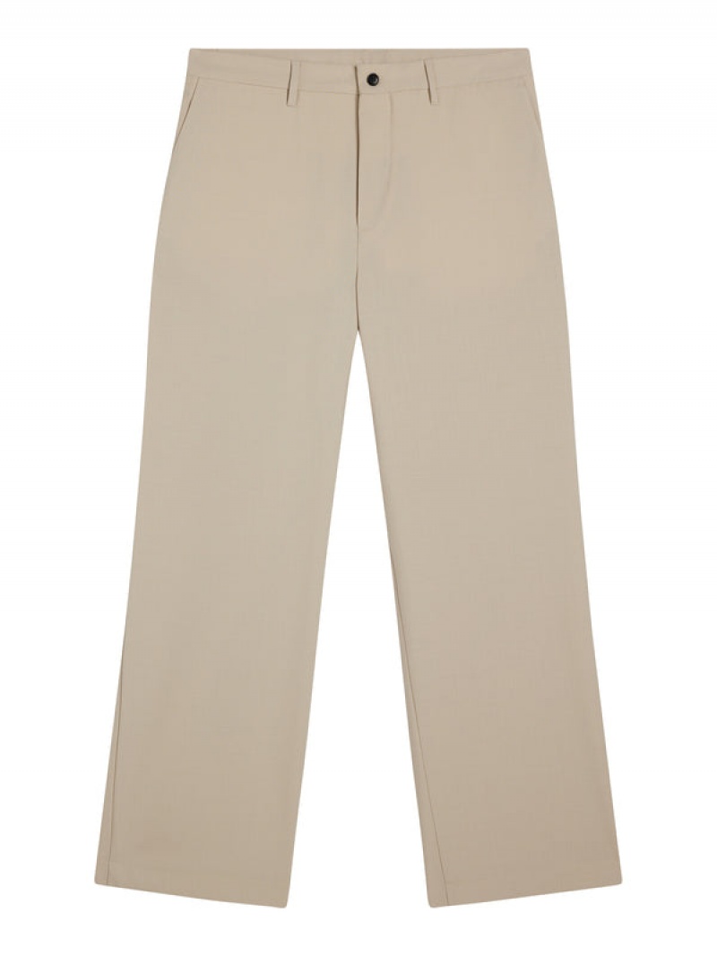 Oyster Gray Jlindeberg Sonny Wide Wool Pants | SN-JL574966