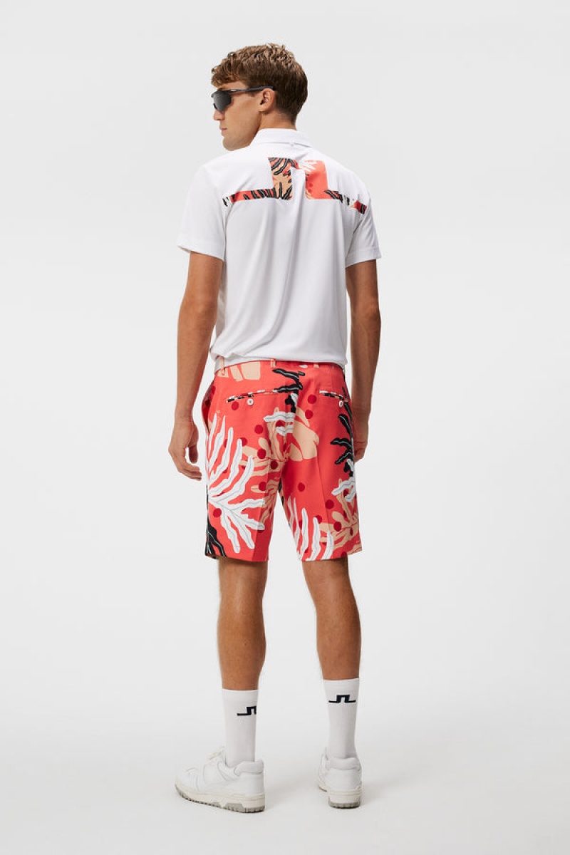 Paradise Monstera Coral Jlindeberg Eloy Print Shorts | SN-JL574579