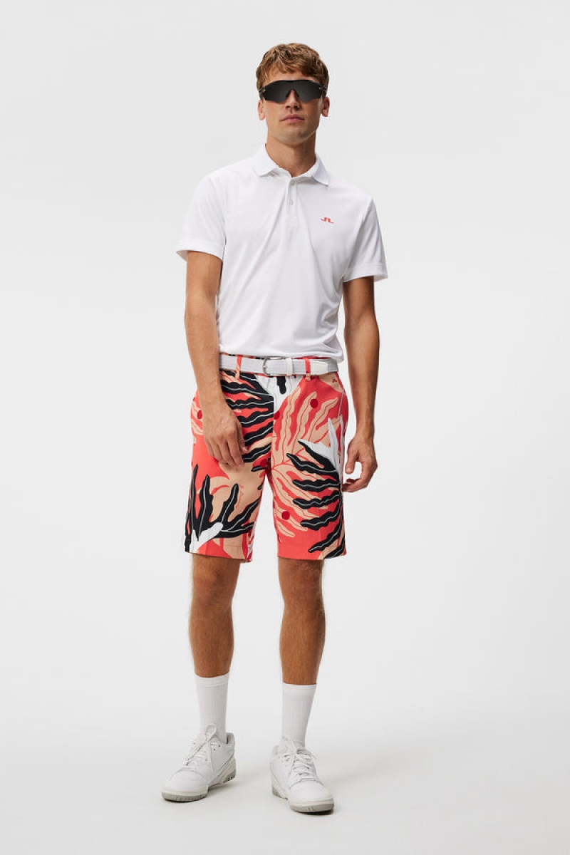 Paradise Monstera Coral Jlindeberg Eloy Print Shorts | SN-JL574579